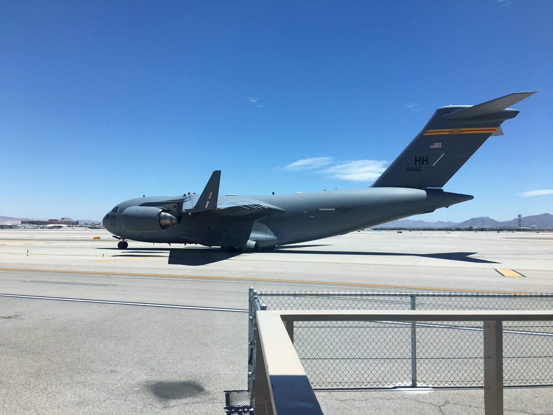 Military aircraft on a runway