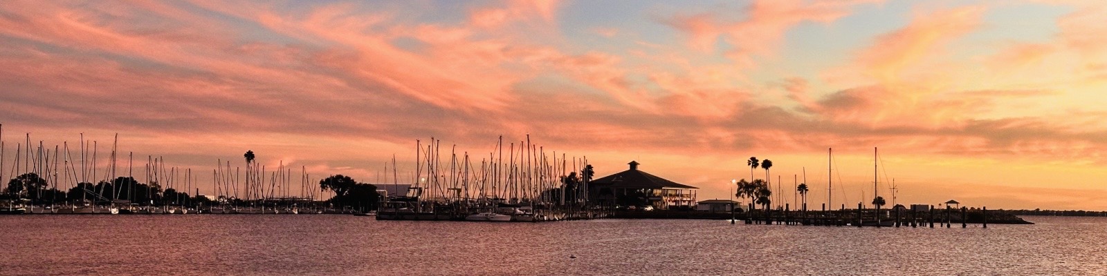 Davis Islands marina at sunset on the Tampa waterfront
